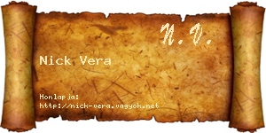 Nick Vera névjegykártya